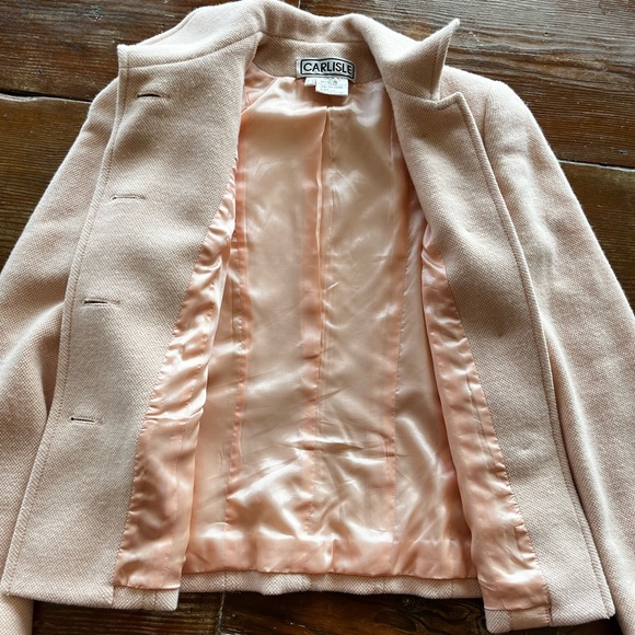 Wool & silk, lined, vintage coat by Carlisle - Picture 2 of 10